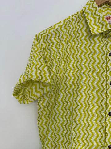 Block Print Cotton Casual Shirt for Men