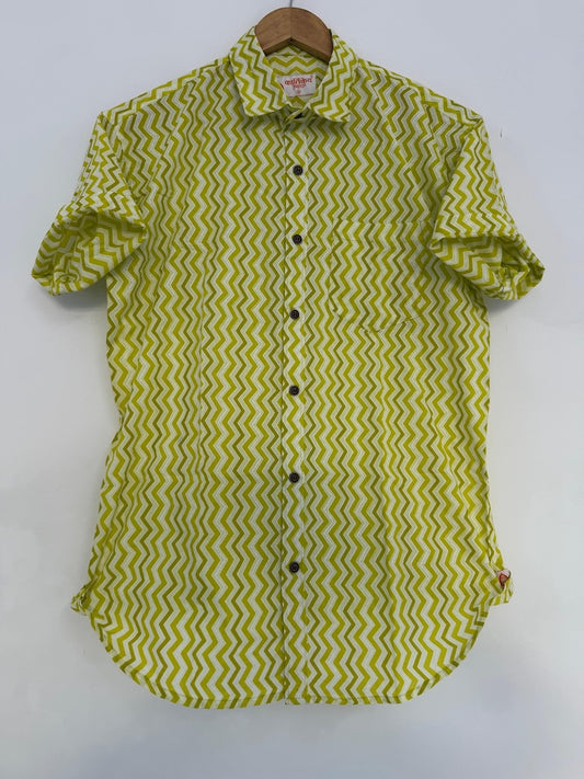 Block Print Cotton Casual Shirt for Men