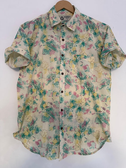 Floral Print Cotton Shirt for Men