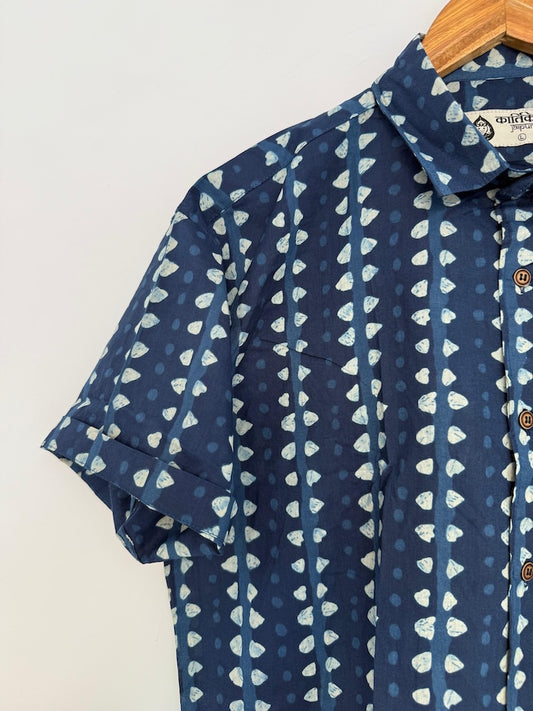 Classic Indigo Cotton Shirt for Men