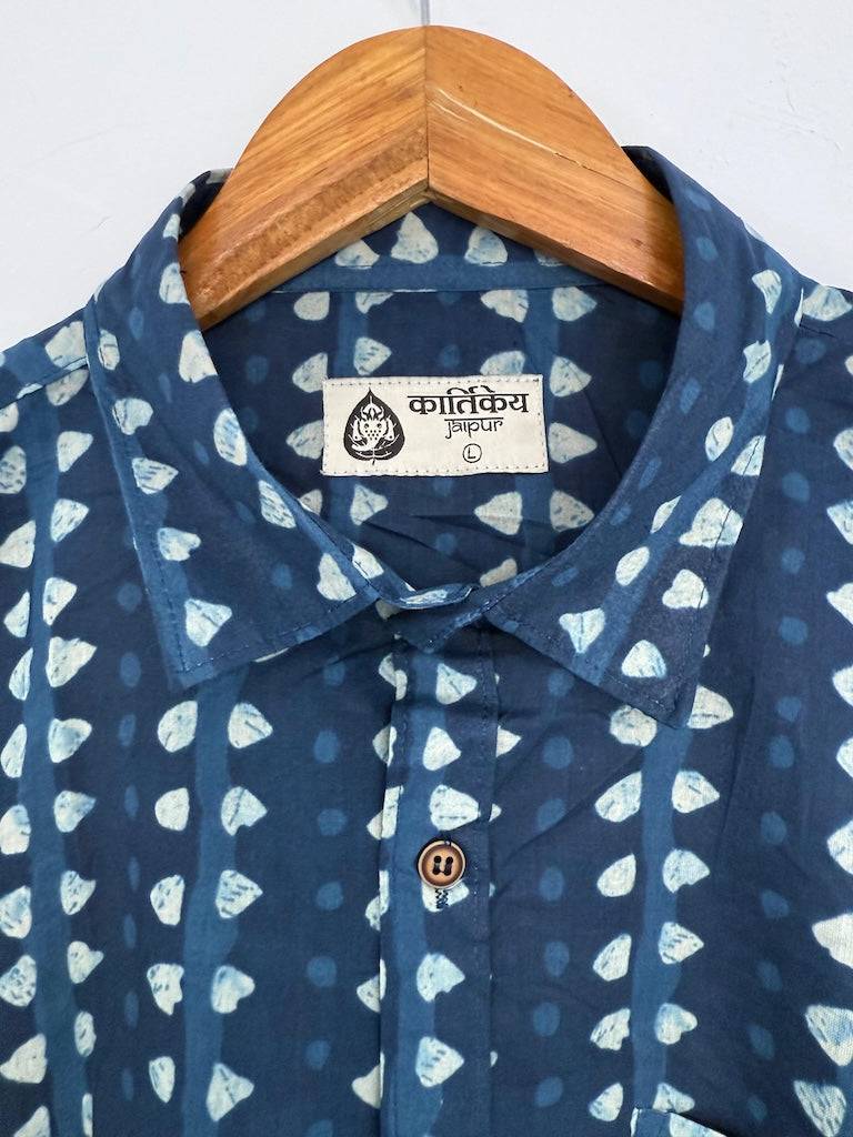 Classic Indigo Cotton Shirt for Men