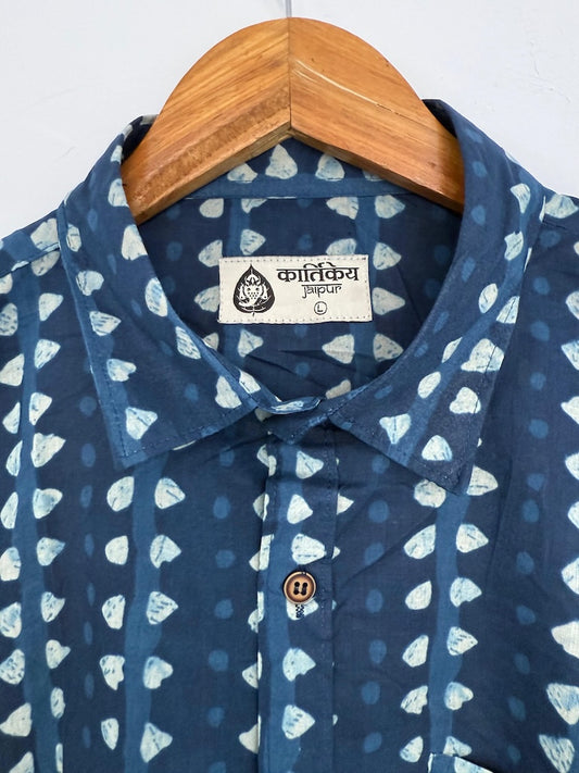 Classic Indigo Cotton Shirt for Men