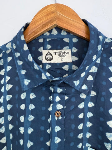 Classic Indigo Cotton Shirt for Men