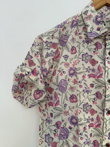Floral Print Cotton Shirt for Men