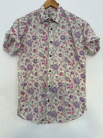 Floral Print Cotton Shirt for Men