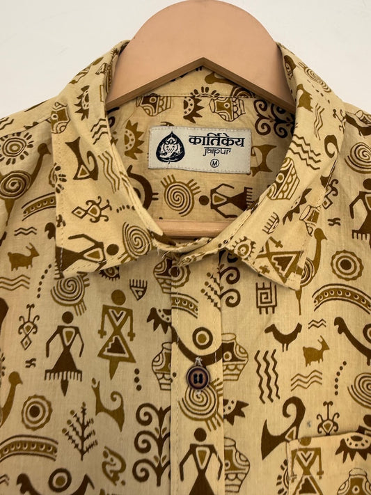 Tribal Print Cotton Classic Shirt for Men