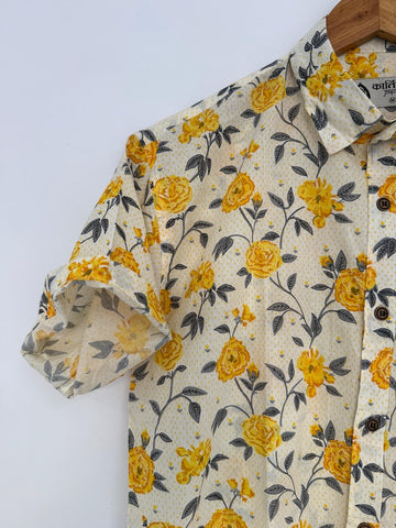 Floral Print Cotton Casual Shirt for Men