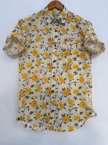 Floral Print Cotton Casual Shirt for Men