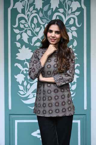 Handblock Cotton Printed Tops For Women