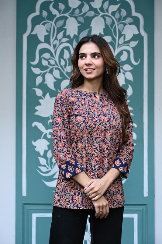 Handblock Cotton Printed Tops For Women