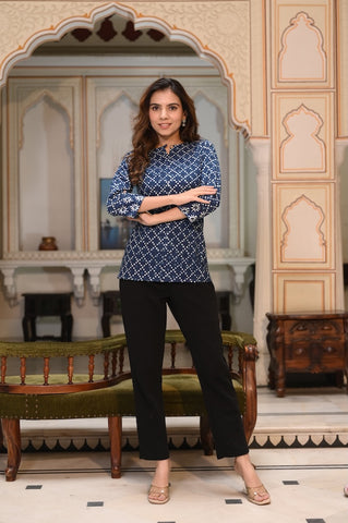 Handblock Cotton Printed Tops For Women