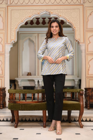Handblock Cotton Printed Tops For Women
