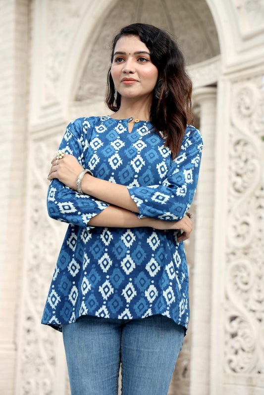 Handblock Cotton Printed Tops For Women