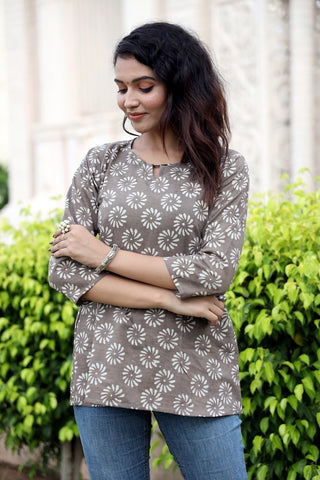 Handblock Cotton Printed Tops For Women