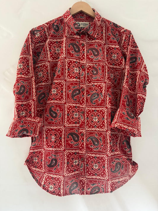 Traditional Full Sleeve Kalamkari Print Shirt for Men