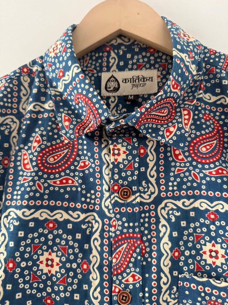 Classic Full Sleeve Kalamkari Print Shirt for Men