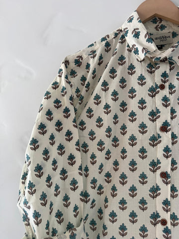Floral Print Cotton Full Sleeves Shirts for Men