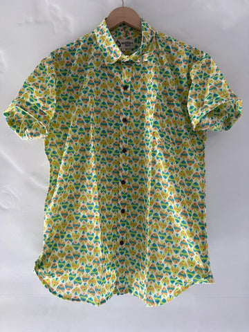 Cute Fish Print Cotton Short Sleeve Shirt for Men