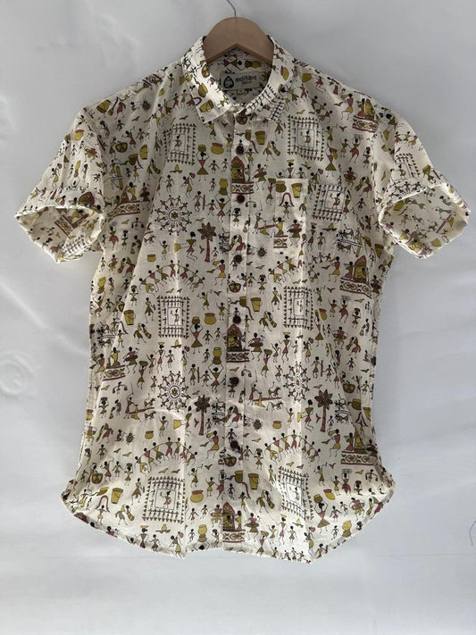 Tribal Print Vintage Cotton Shirt for Men