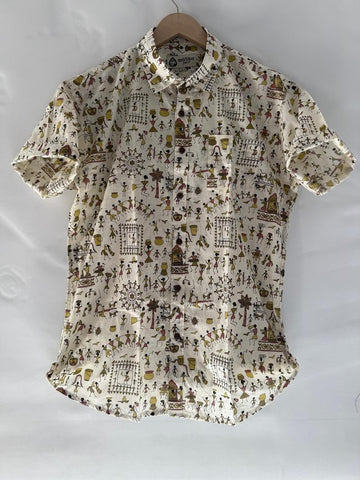 Tribal Print Vintage Cotton Shirt for Men