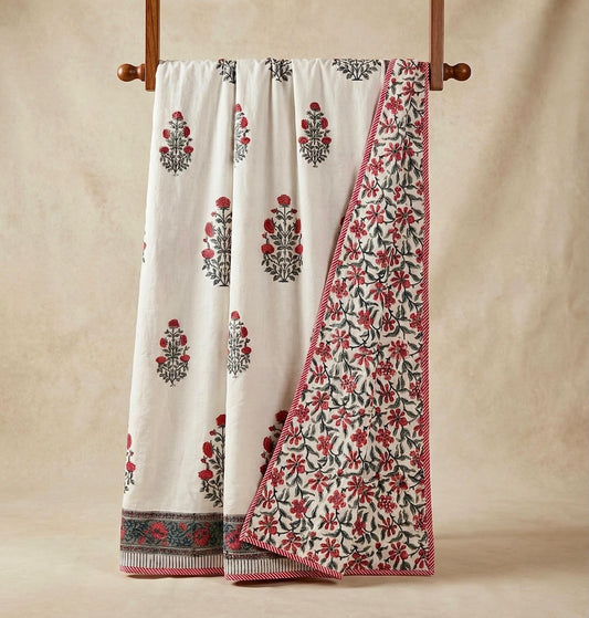 Hand Block Printed Premium Double Bed Reversible King Size Dohar's