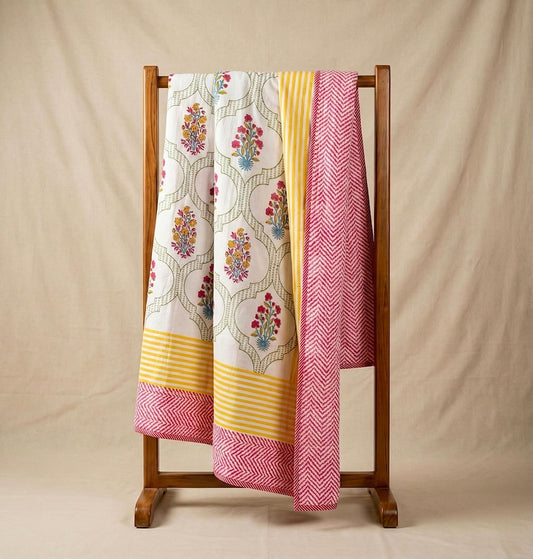 Hand Block Printed Premium Double Bed Reversible King Size Dohar's