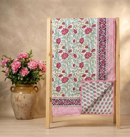 Hand Block Printed Premium Double Bed Reversible King Size Dohar's