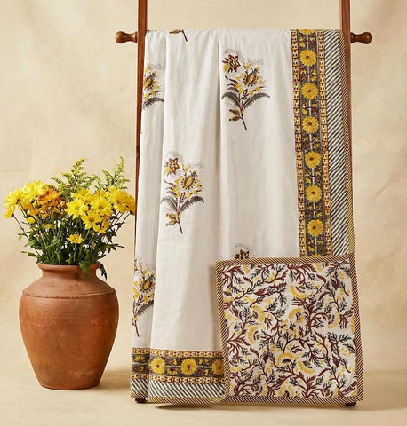 Hand Block Printed Premium Double Bed Reversible King Size Dohar's