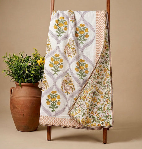 Hand Block Printed Premium Double Bed Reversible King Size Dohar's