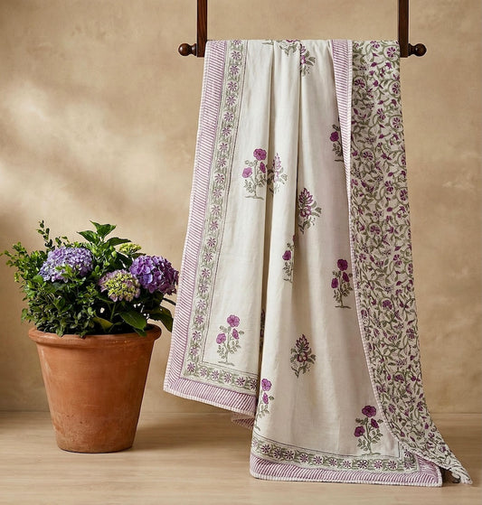 Hand Block Printed Premium Double Bed Reversible King Size Dohar's