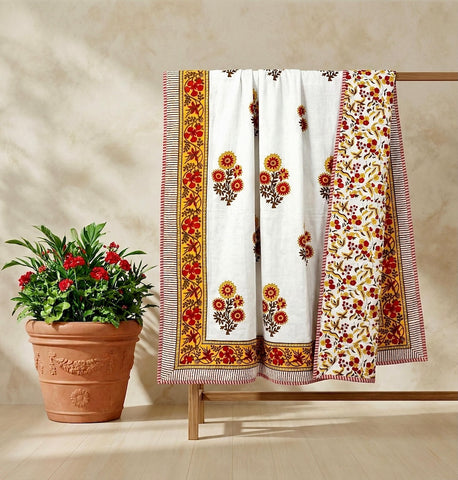 Hand Block Printed Premium Double Bed Reversible King Size Dohar's