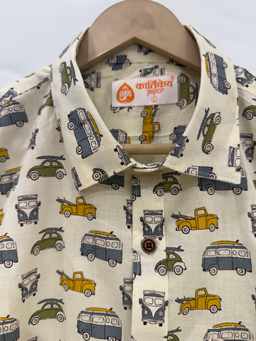 Tuk -Tuk Classic Cotton Half Sleeves Shirts For Men - Gray