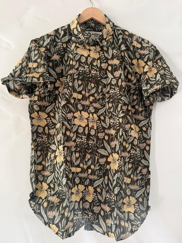 Floral Print Summer Cotton Shirt For Men