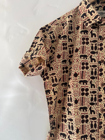 Handcrafted Tribal Print Cotton Classic Shirt for Men