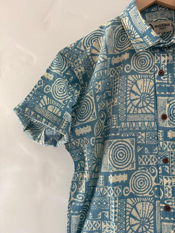 Short Sleeve Paisley Print Cotton Shirt For Men