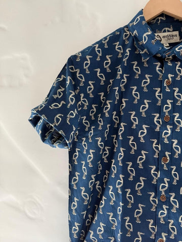 Flamingo Short Sleeve Shirt - INDIGO