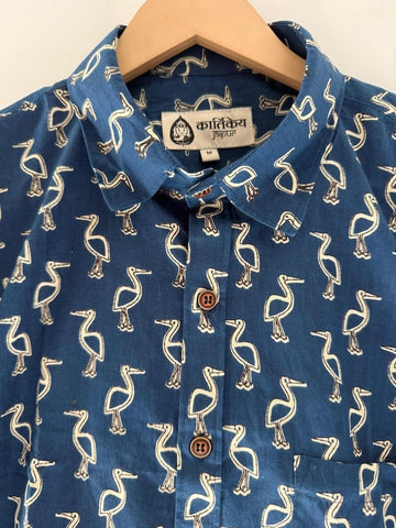 Flamingo Short Sleeve Shirt - INDIGO