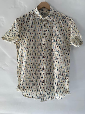 Cute Cat Print Cotton Shirt for Man