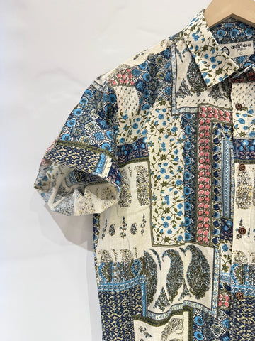 Kalamkari Print Half Sleeve Cotton Shirt for Men