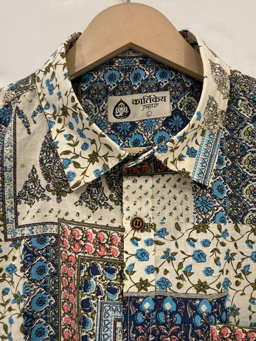 Kalamkari Print Half Sleeve Cotton Shirt for Men