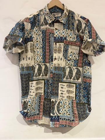 Kalamkari Print Half Sleeve Cotton Shirt for Men