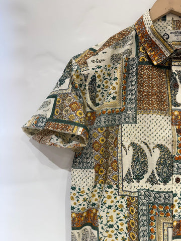 Kalamkari Print Half Sleeve Cotton Shirt for Men