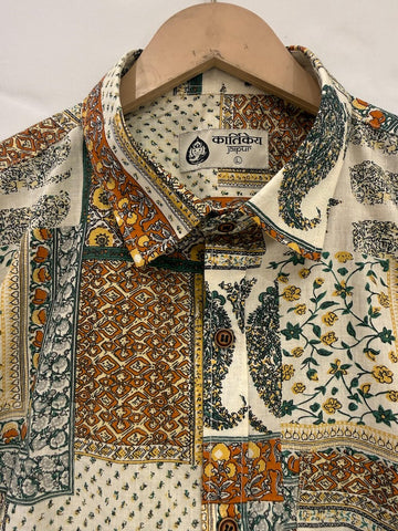 Kalamkari Print Half Sleeve Cotton Shirt for Men