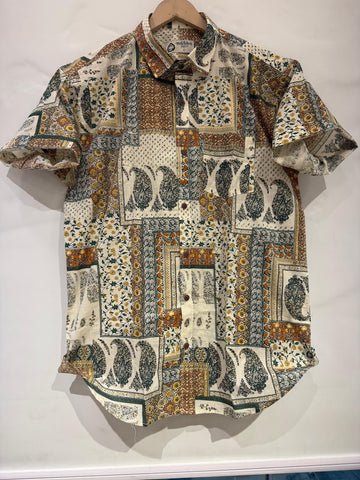 Kalamkari Print Half Sleeve Cotton Shirt for Men