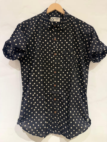 Polka Dot Half Sleeves Cotton Shirt for Men