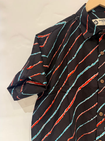 Lehariya Print Half Sleeve Cotton Shirt for Men - Seasons Special