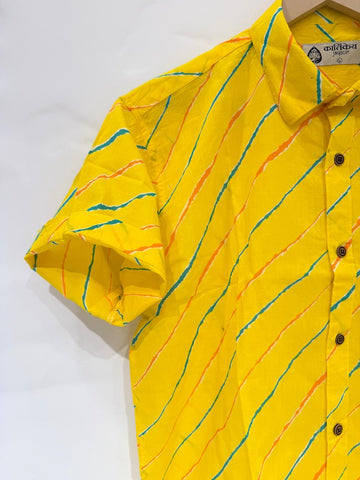 Lehariya Print Half Sleeve Cotton Shirt for Men - Seasons Special