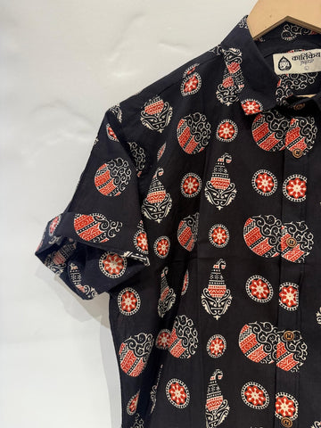 Batik Print Traditional Cotton Shirt For Men - By Kartikeya Jaipur