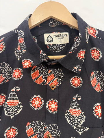 Batik Print Traditional Cotton Shirt For Men - By Kartikeya Jaipur