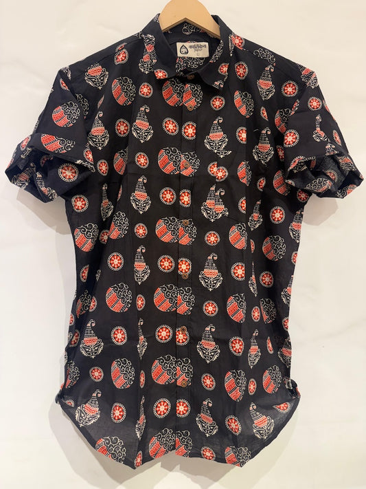 Batik Print Traditional Cotton Shirt For Men - By Kartikeya Jaipur
